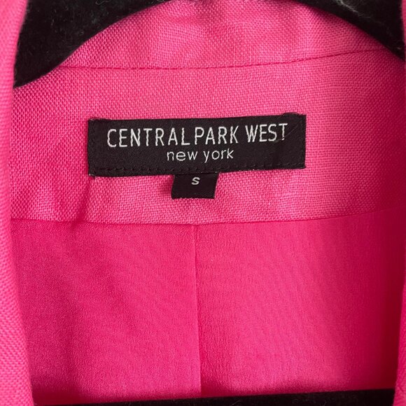 NWT Central Park West Blazer Blake Pink Linen Jacket Structured Career‎ Chic - Picture 2 of 7